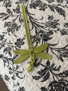 PLG Lime Green Suede Dragonfly Bag Charm